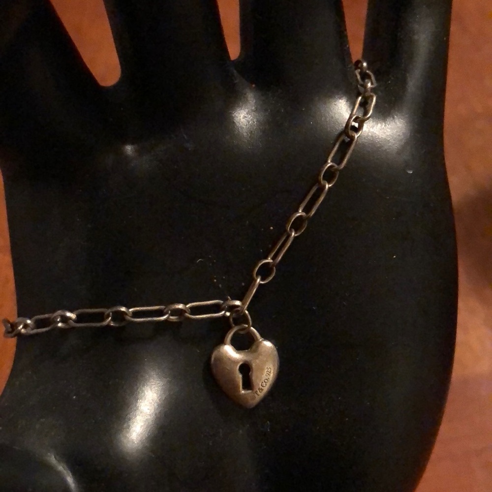 Tiffany Sterling Silver Heart Padlock Bracelet